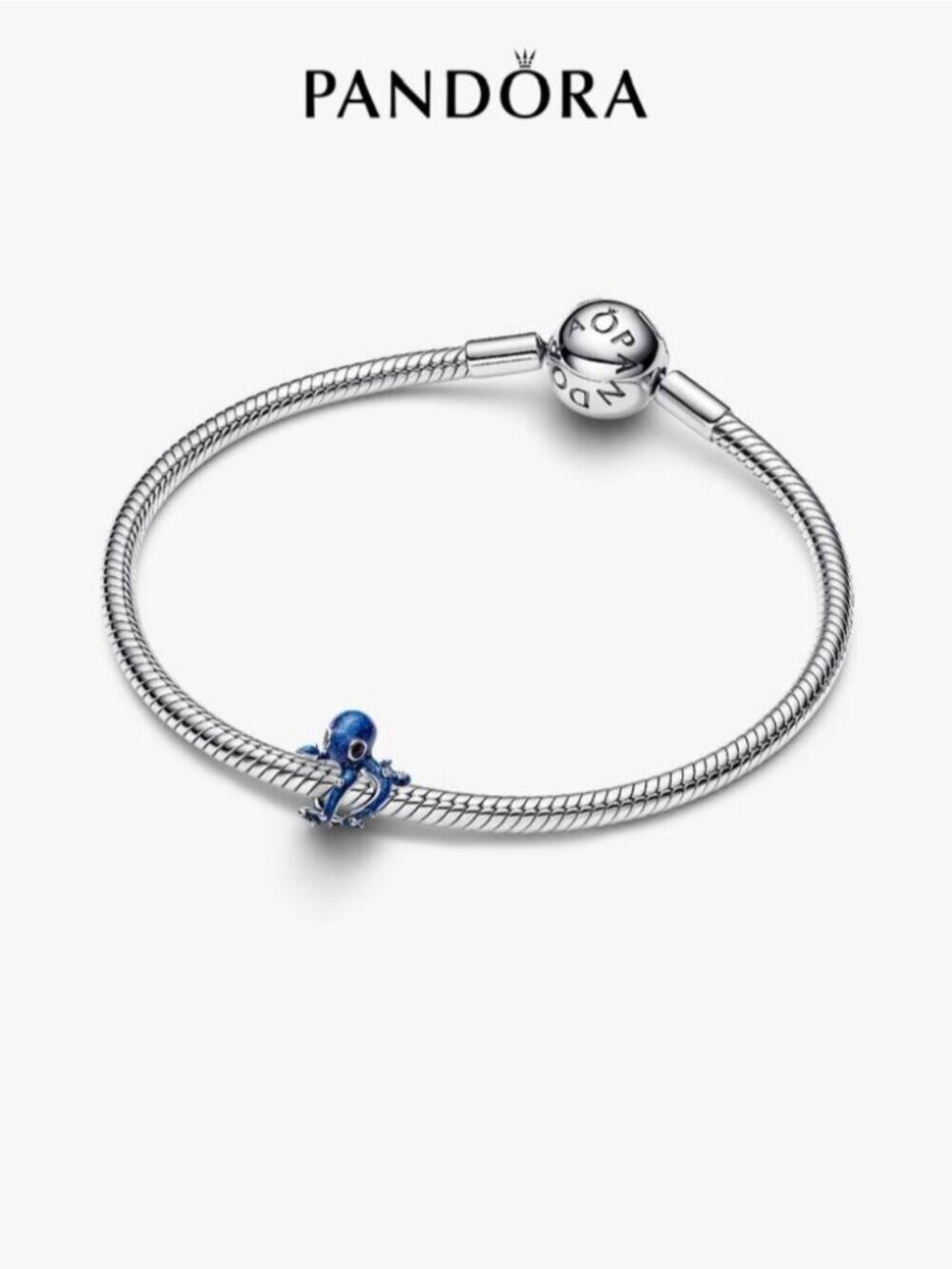 Pandora Sterling Silver Bracelet with Blue Octopus Charm